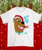 QUENTE! Camiseta Branca Scooby Doo de Natal Tamanho Completo S-5XL Presente de Natal AD698 Camiseta Unissex
