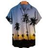 Chemise à Manches Courtes Imprimé Plage Tropicale, Idéale pour les Vacances d'Été