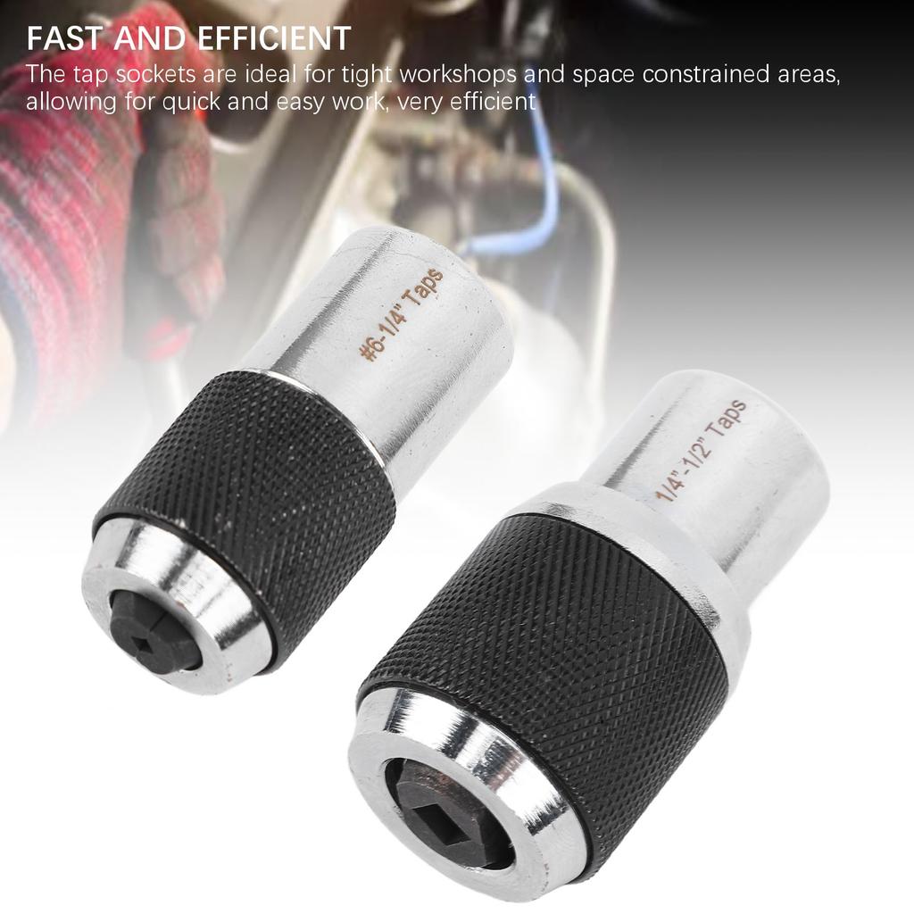Tap Socket Adapter Tap Sockets 3/8 Drive Adjustable Socket Set Adapter 6‑1/4in 1/4in‑1/2in for Reamers Screw Extractors