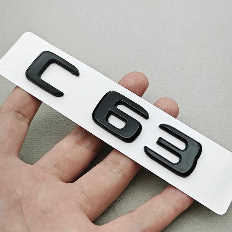 3D ABS Car Letters C43 C63 Logo Rear Trunk Badge Emblem Decals For Mercedes Benz AMG C43 C63 W205 W206 Car Sticker Accessories