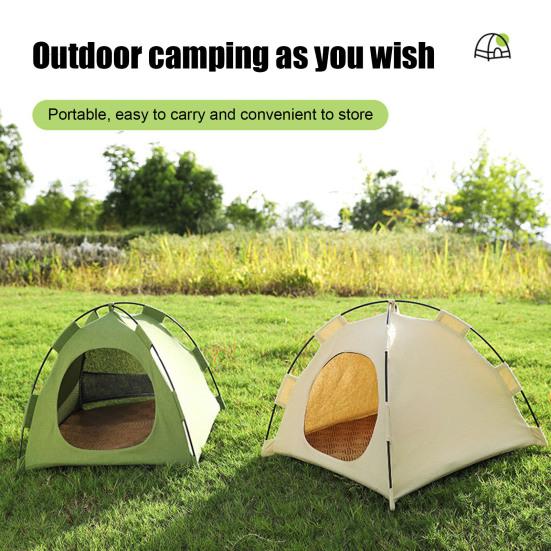 

Yousheng Pet Tent Outdoor Cat House with Non-Slip Bottom UV-Resistant Portable Foldable Indoor Outdoor Sunshade Cat Tent Dog House темно-зелений колір