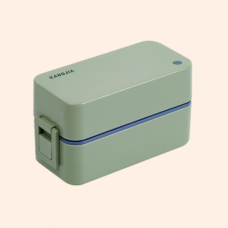 

900/1200/1600ml Double-layer Lunch Box Portable Large Capacity Japanese Bento Box School Office Microwaveable Food Storage Box S-900ml&2 зелёный