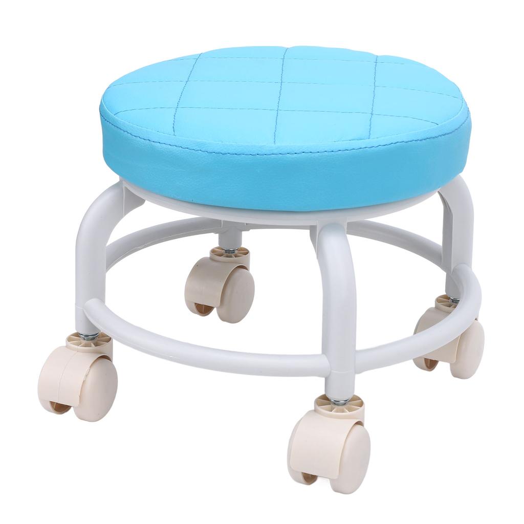 Niski Hoker na Kółkach Obrotowy 360 Stopni Hoker na Kółkach do Manicure Domowe Biuro Dzieci Niebieski