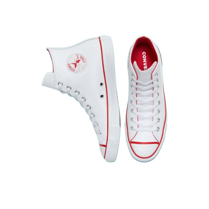 Converse Chuck Taylor All Star Saisonale Farbe Leder High Top Sneakers Unisex Sneakers Weiß 166729C