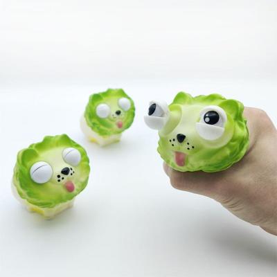 Yousheng Popping Eye Rock Man Squeeze Toy Anxiety Stress Relief Watermelon Pinch Sensory Toy Soft Stress Ball Cabbage Dog Fidget