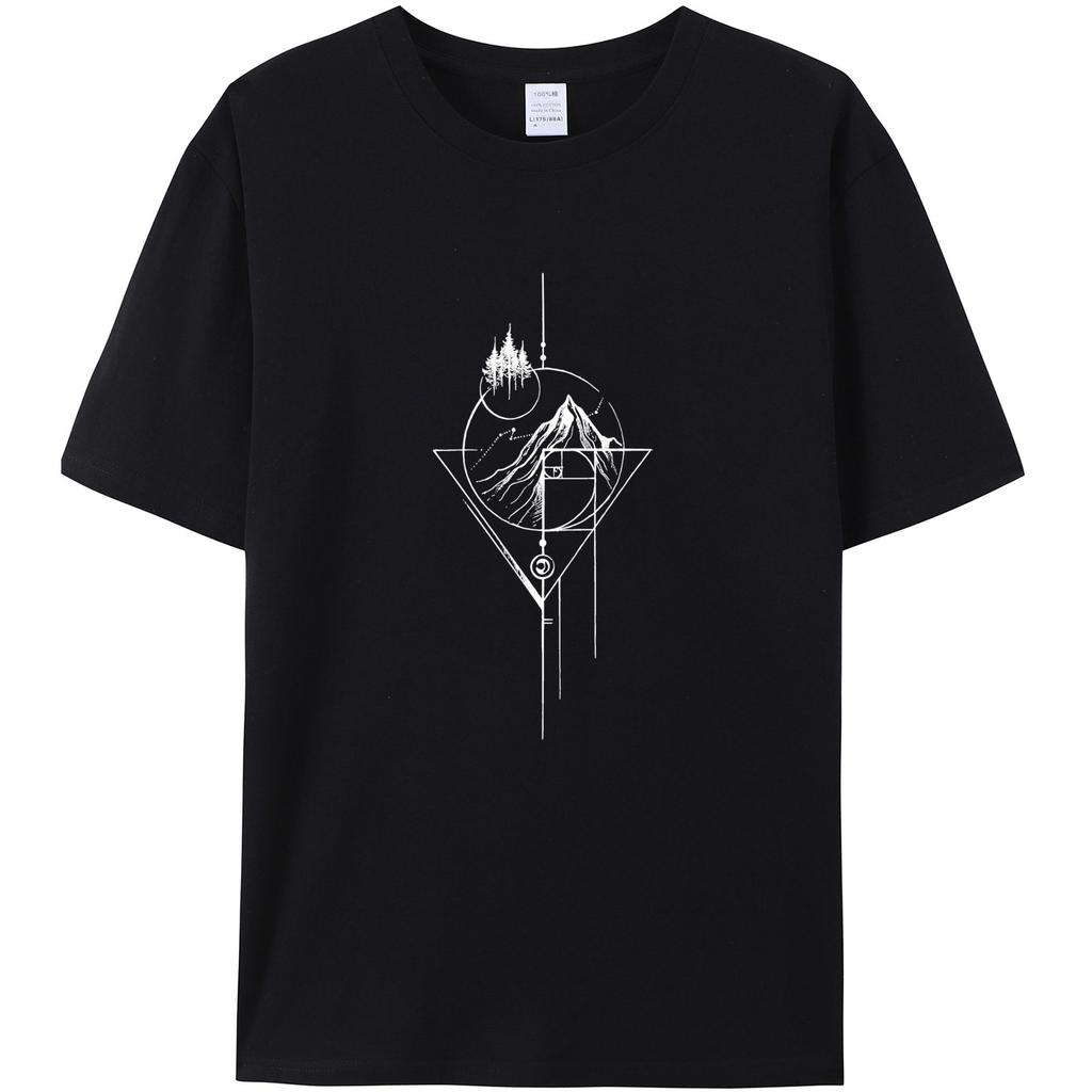 Neues Bestseller Herren Weißes Fibonacci Kurzarm Bedrucktes Freizeit T-Shirt Lustige Grafik Outdoor Natur T-Shirts Sommer