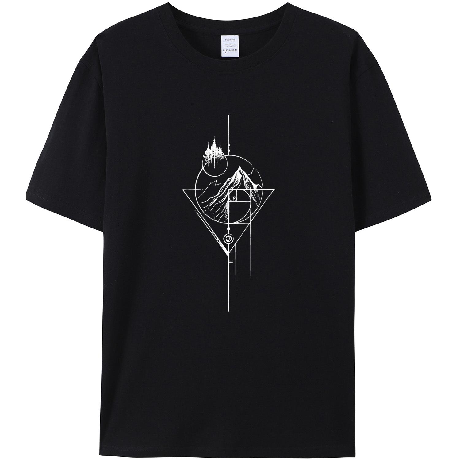 

Новая Самая Продаваемая Мужская Белая Футболка с Коротким Рукавом с Принтом Фибоначчи, Смешная Графическая, для Отдыха на Природе, Летняя 4XL