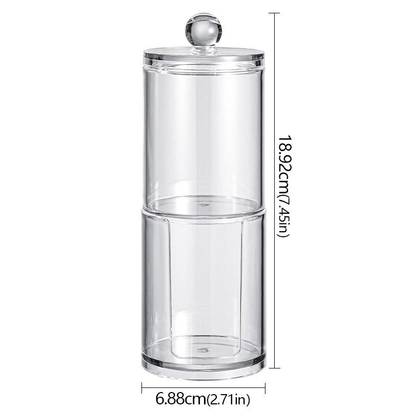 Acrylic Transparent Storage Box Large Capacity Easy To Clean Dust-Proof Cotton Swabs Makeup Cloths Dental Floss Storage Tube