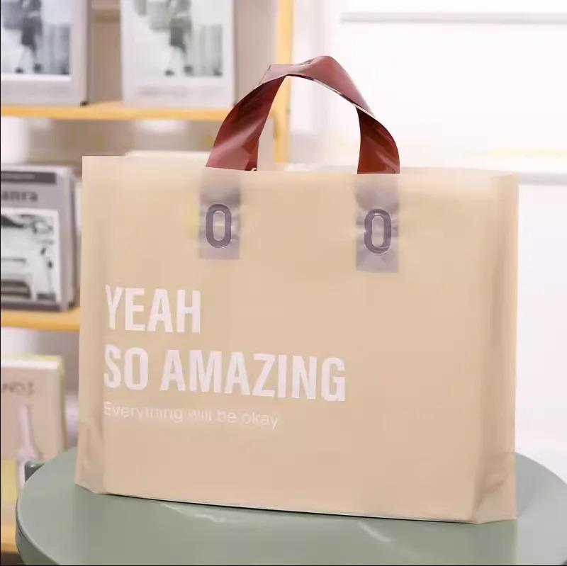 50pcs New models Handbag thick 0.14mm durable clothing cosmetic gift Shopping bags Resilient Powerful handheld Portable Packaging bag