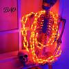 Festive Porch Tree Ornament Halloween Chain Lights, Waterproof Bright Orange/Purple LED Lighting, Plastic Unique Holiday Decoration Link Lights