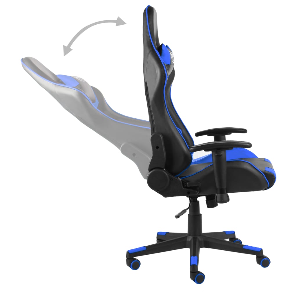 Gaming Chair Swivel Blue PVC