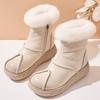 Fashion GKTINOO 2025 Winter New Genuine Leather Thick Sole Rabbit Fur Warm Short Boots Women Platform Side Zipper Snow Boots