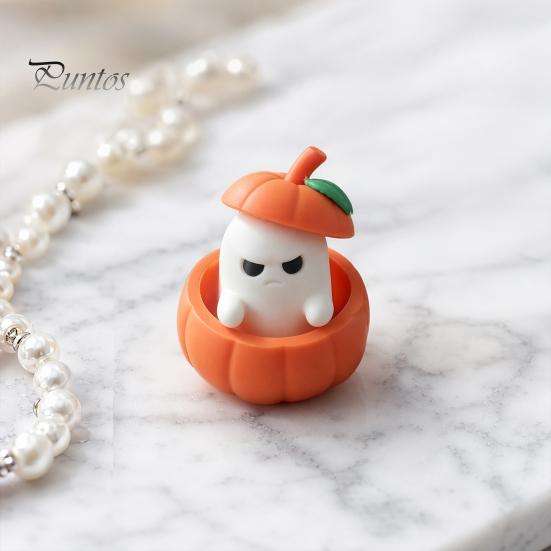 Atmospheric Desktop Decoration Halloween Ornament, 3D Printed Pumpkin Ghost Design Figure, Mini for Scented Candles Double-layer