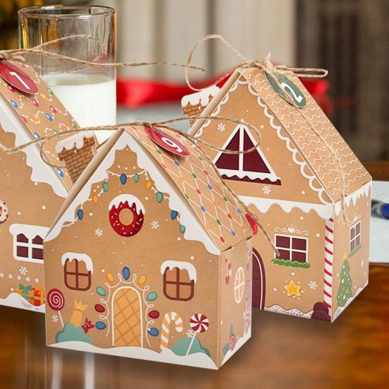 Christmas House Gift Box Set 3D Pop Up Cottage Gift Box Festive Holiday Packaging for Cookies Sweets Toys