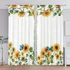 Set aus 2 Vorhängen mit Sonnenblumenmuster Schmetterlingen Sonnenlicht Fensterdekorationen Wohnraumvorhang Hergestellt aus Polyester