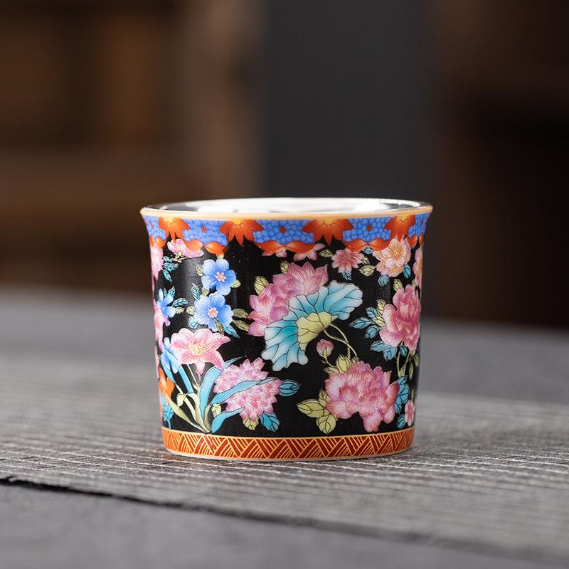 Silver-Plated Master Ceramic Home Kung Fu Tea Gift Box Japanese Single Cup Set Souvenir