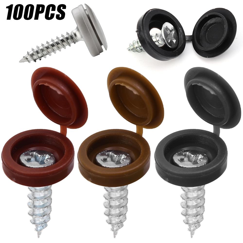 Plastic Nails Hinged Screw Caps Protective Self-tapping Screws Decorative Cover Furniture Hardware Nuts Bolts Folding Cap