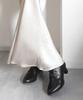 Boots for Side 8 [KYOETSU] Hakama, Lace-up, Zipper, Holes, Short, Women's (22.5cm, Black)