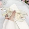 Woman Large Square Frame Glasses Ins Girl Fashion Transparent Reading Glass High-Definition Anti-Blue Light Computer Eyeglasses