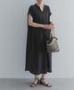 Research Linen Rayon Skipper French Free Size [Urban Doors] Dress, Women's DR26230-2061506, Black,