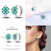 925 Silver Animal Plant Green Series Zircon Hoop Earrings For Women Fashion Jewelry Gift Accessories