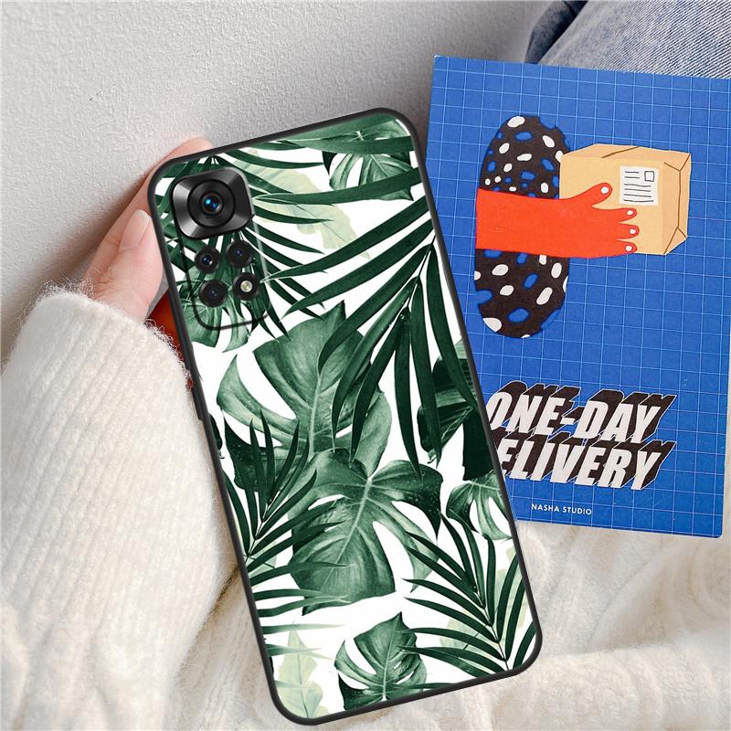 Tropical Green Plant Leaf Funda For Xiaomi Redmi Note 11 9 10 12 13 14 Pro 9S 10S 11S 12S Redmi 13C 10C 12C 14C Case