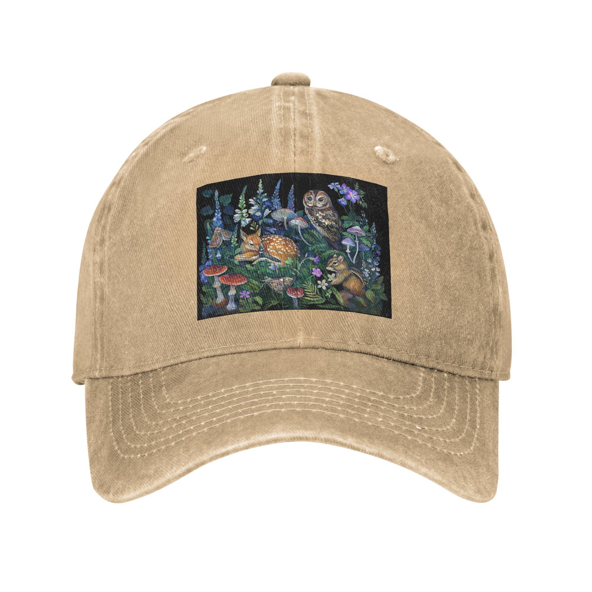 

Unisex Baseball Hats Enchanted Forest Denim Fabric Summer Sports Baseball Caps Hip Hop Cap Casquette One Size
