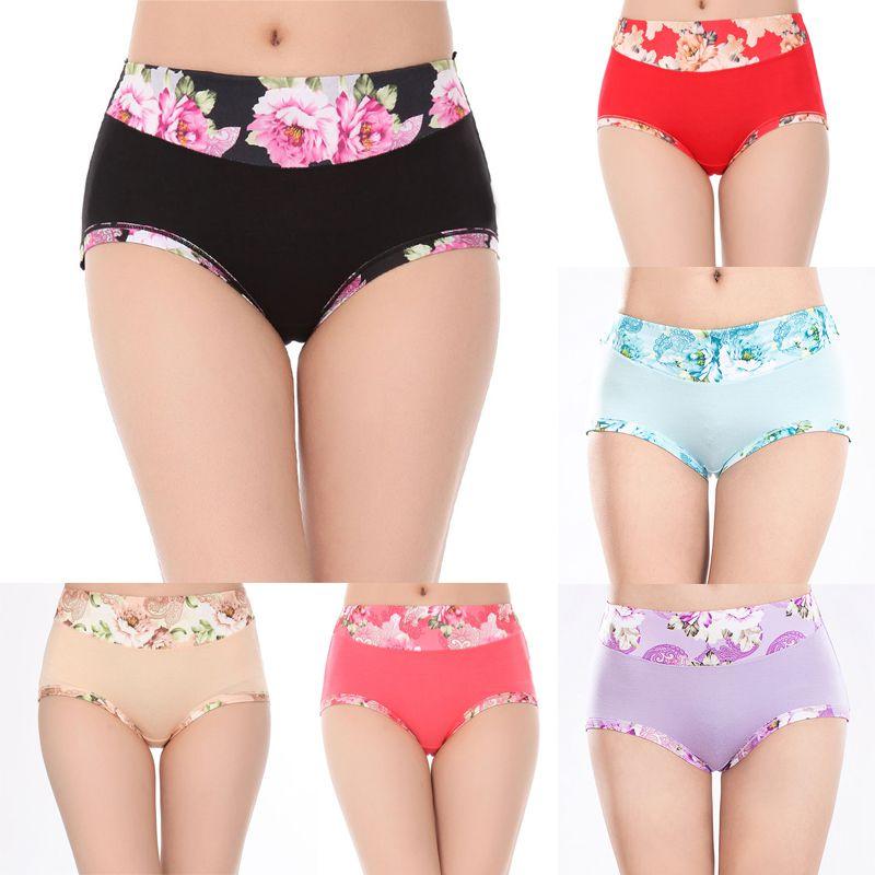 Women Sexy Underwear Modal Panties Floral Underpant Elegant Boyshort Briefs For Comfort