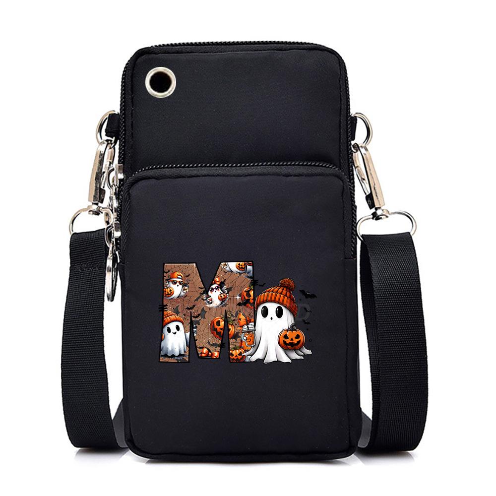 Halloween cute little ghost 26 letter messenger bag multi-function go out portable mobile phone bag