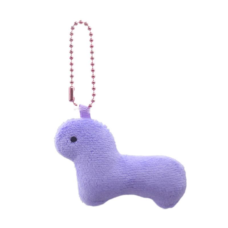Cute Korean Style Macaron Dinosaur Plush Keychain Soft Short Plush Bag Accessory