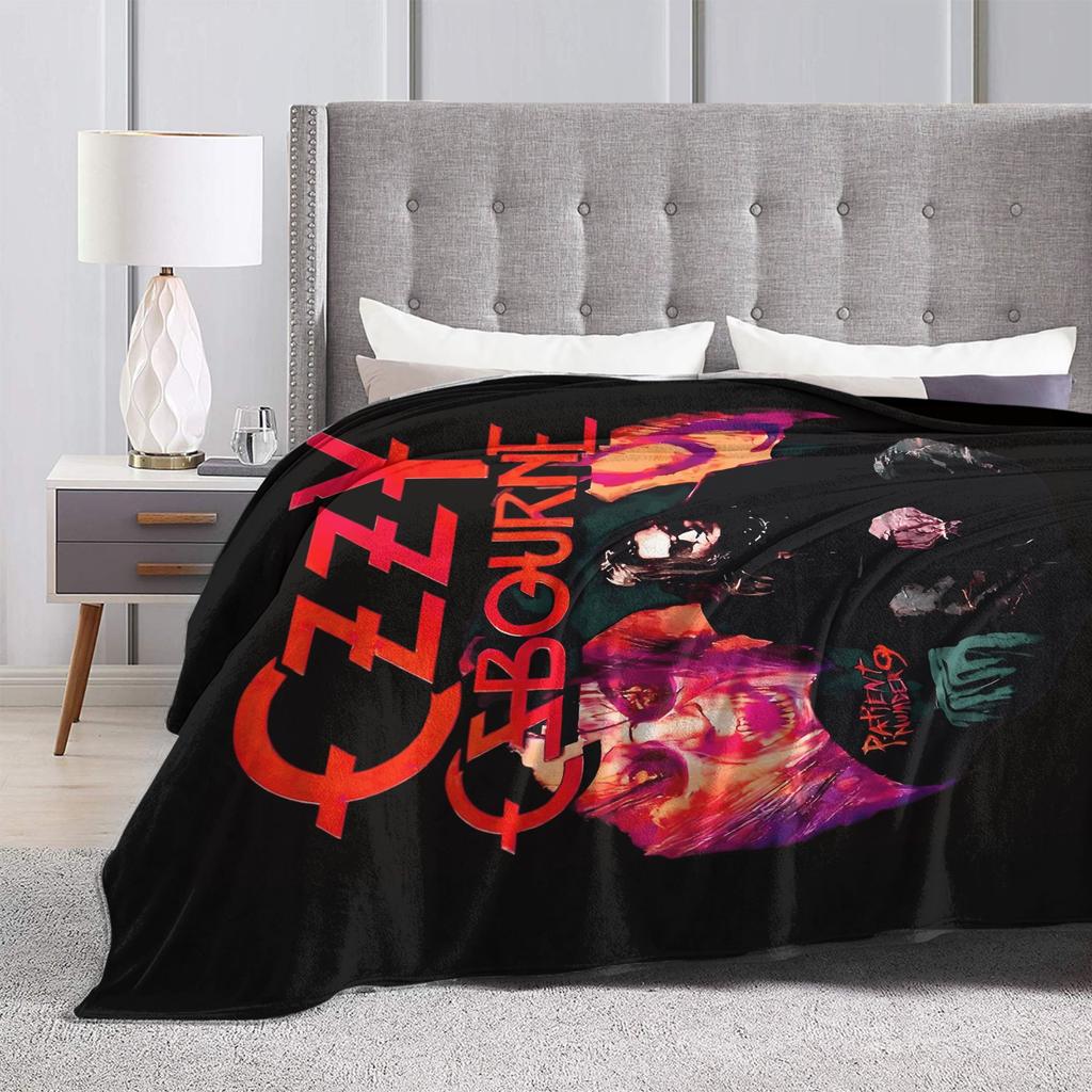 Picknick Black Sabbath Cartoon ozzy osbourne Decken Flugzeug Reise Flanell Bettwäsche Überwürfe Für Heimdekoration Warm Weich Tagesdecke