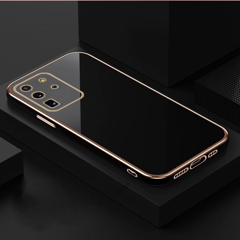 

Мягкий чехол для телефона с простым покрытием для Samsung Galaxy S24 S23 S22 S21 S20 FE S10 Note 20 10 Ultra Plus, защитный силиконовый чехол для камеры For S22 чёрный