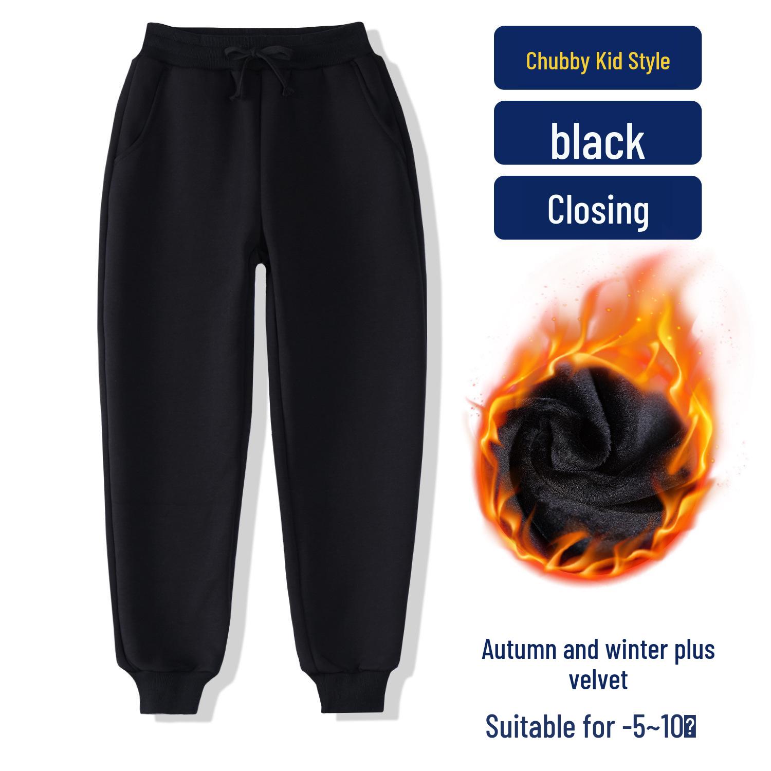 

Plus Size Dark Blue School Sports Pants for Autumn/Winter - Loose Fit, Thickened, for Kids 180 cm
