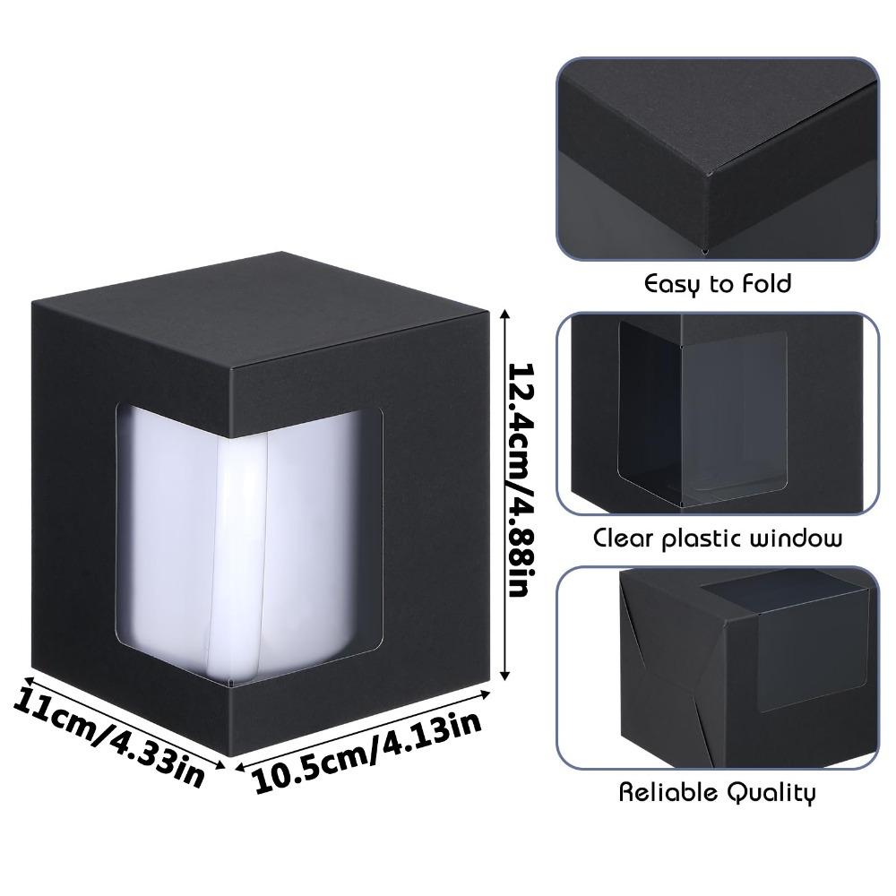 20pcs Mug Boxes for Gift Coffee Mug Gift Box with Clear Window Gift Packaging Box Graffitable Treat Boxes Ceramic Blank Coffee Mugs Cups Gift Wrapping