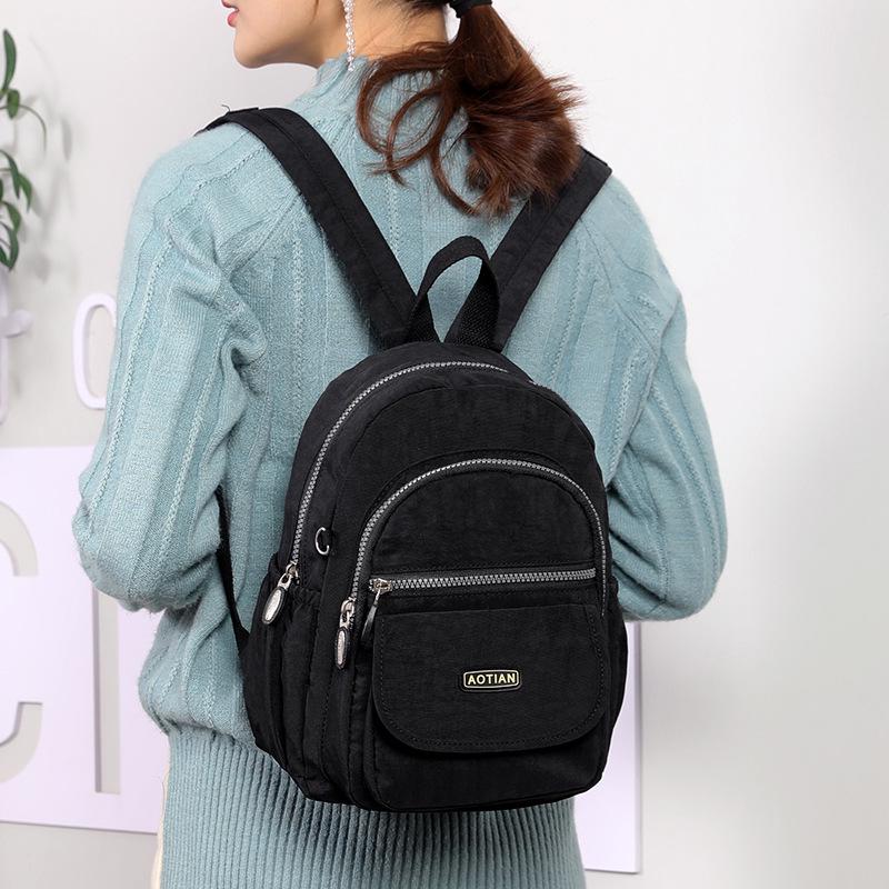 Lightweight Small Canvas Backpack for Middle-aged and Elderly Women