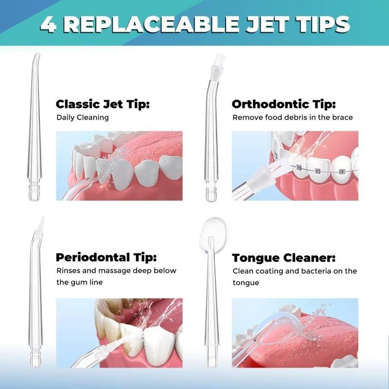 Oral Irrigator Portable Teeth Irrigator USB Rechargeable Waterproof Teeth Scrubber 3 Modes Clean Teeth Suitable Children Adults