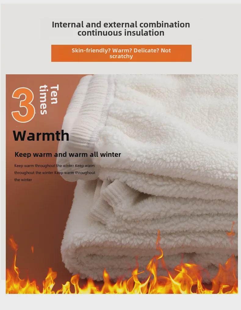 Women's 2024 Winter Plus Velvet Corduroy Wide-Leg Pants - Lambskin Lined Casual Straight Trousers