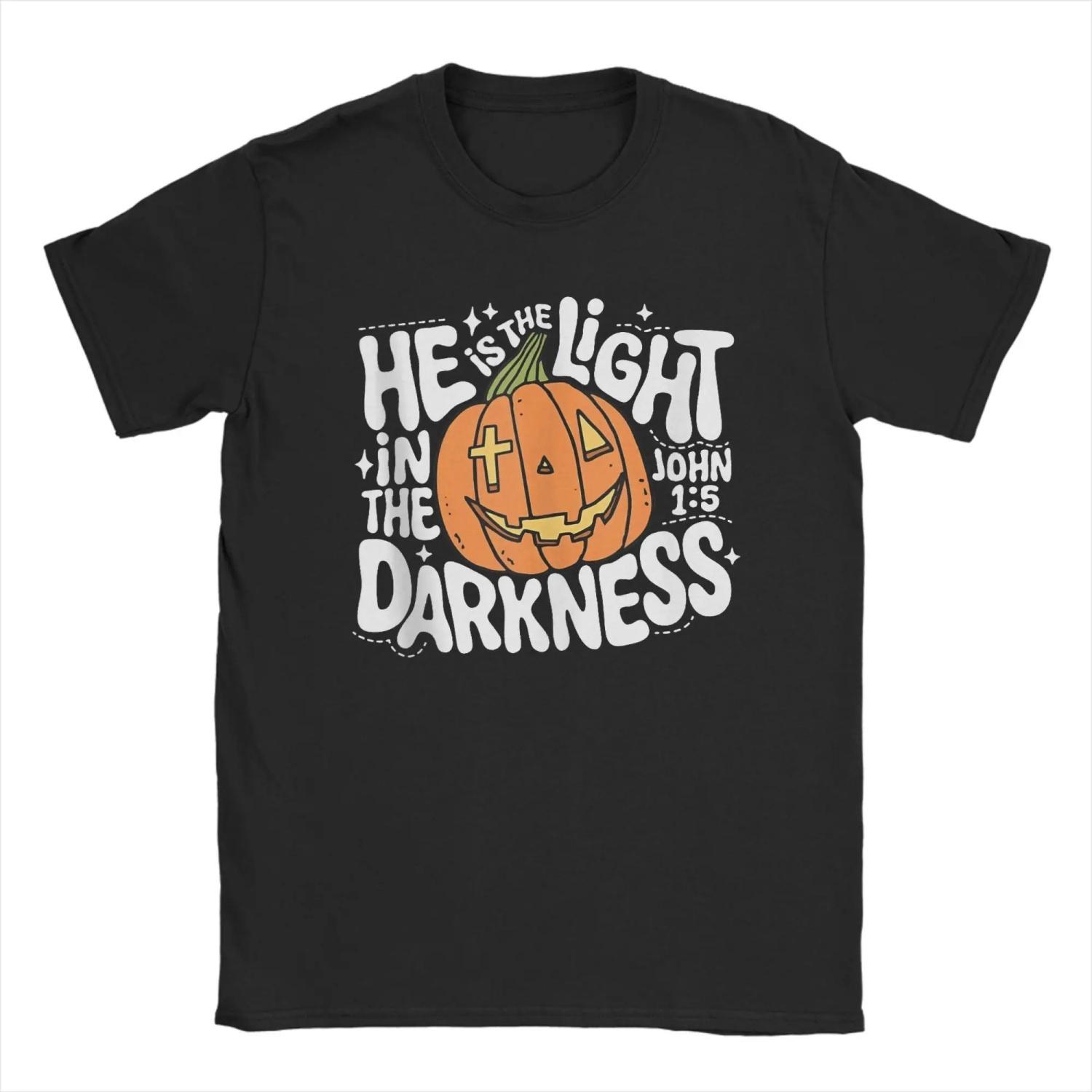 

He is The Light in The Darkness Pumpkin Halloween Cotton T Shirt For Summer Vintage T Shirts O Neck Fashion Tee Shirt S чёрный