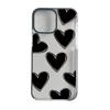 Ins Internet Celebrity Same iPhone13 Simple Black Love Mobile Phone Case Apple 16Pro Two-color Transparent Soft Case 17