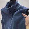 Men's Double-Sided Velvet Fleece Vest with Zipper Stand Collar - Autumn/Winter