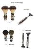 Men's Shaving Set: Diamond Pattern Three-Blade Razor, Beard & Shaving Brush, Razor Holder