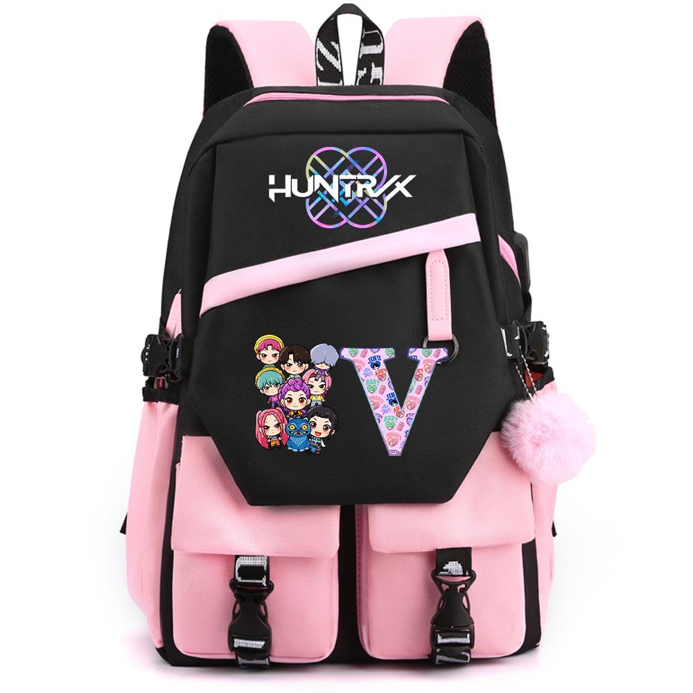 26 English Letter K-pop Demon Hunters Printed Large Capacity Backpack for Teenger Student Girl Boy Schoolbag Bookbag Women Waterproof Travel Bag