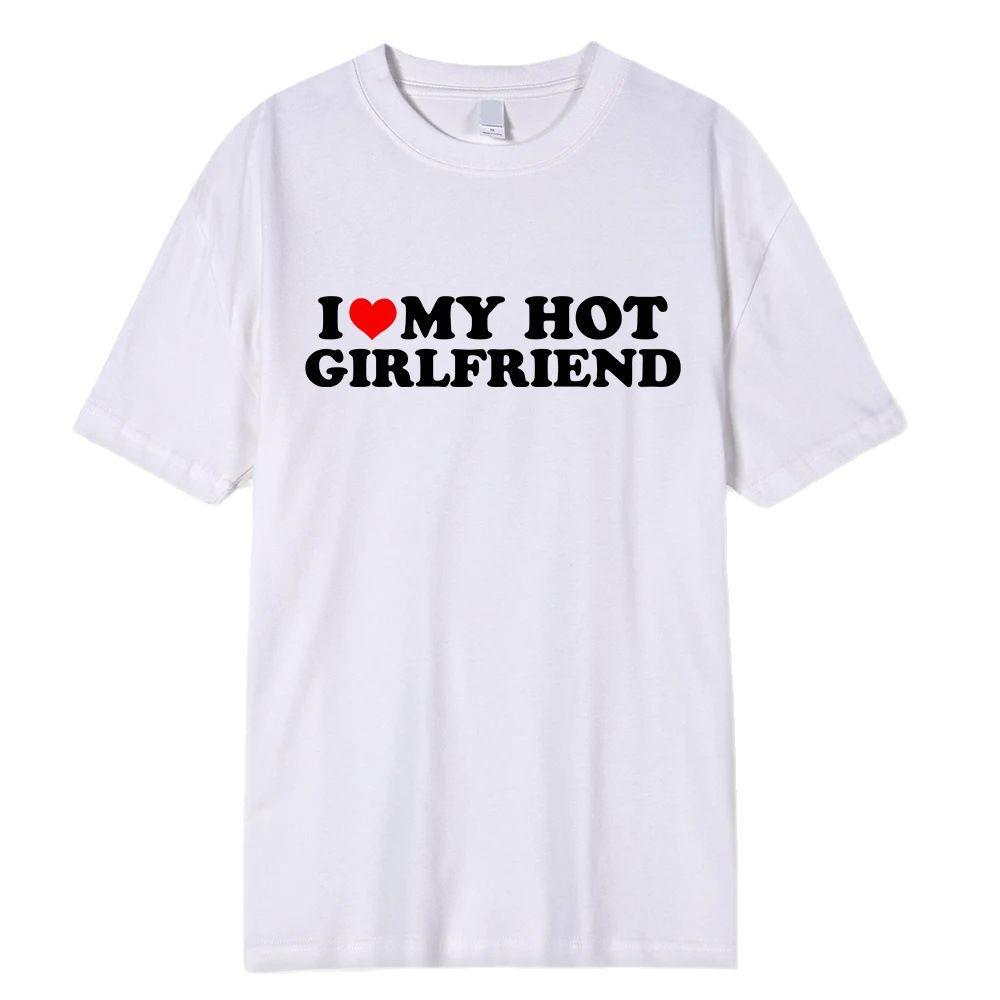 Retro Unisex Short Sleeves - 'I Love My Hot Girlfriend/Boyfriend' Print