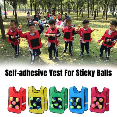 Stick Ball Vest Dodgeball Game with 5 Soft Balls Parent-Child Interactive Throwing Ball Toy Kids Boys Girls Playground Indoor Outdoor Activity Game