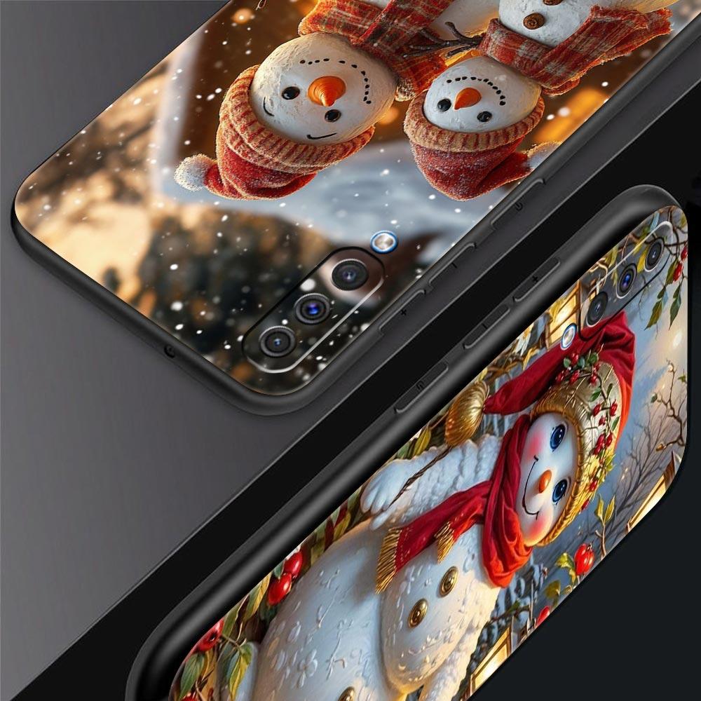 Christmas Snowman Phone Case for Samsung Galaxy A56 A36 A26 A16 A34 A24 A42 A22 A20 A12 A40 A30 A10 5G Soft TPU Cover Shell Bags
