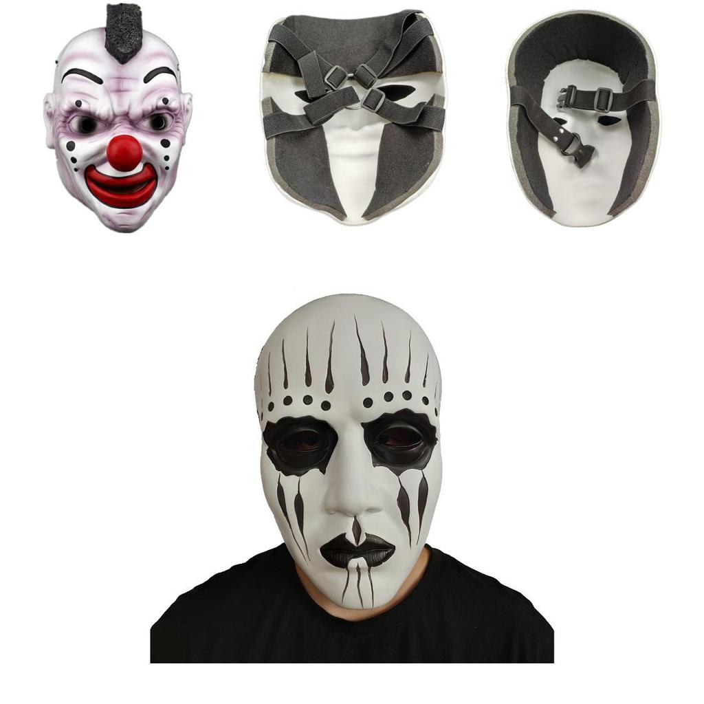 Slipknot Halloween-Maske mit Clown-Gesicht und Reißverschluss-Mund für Kostümpartys