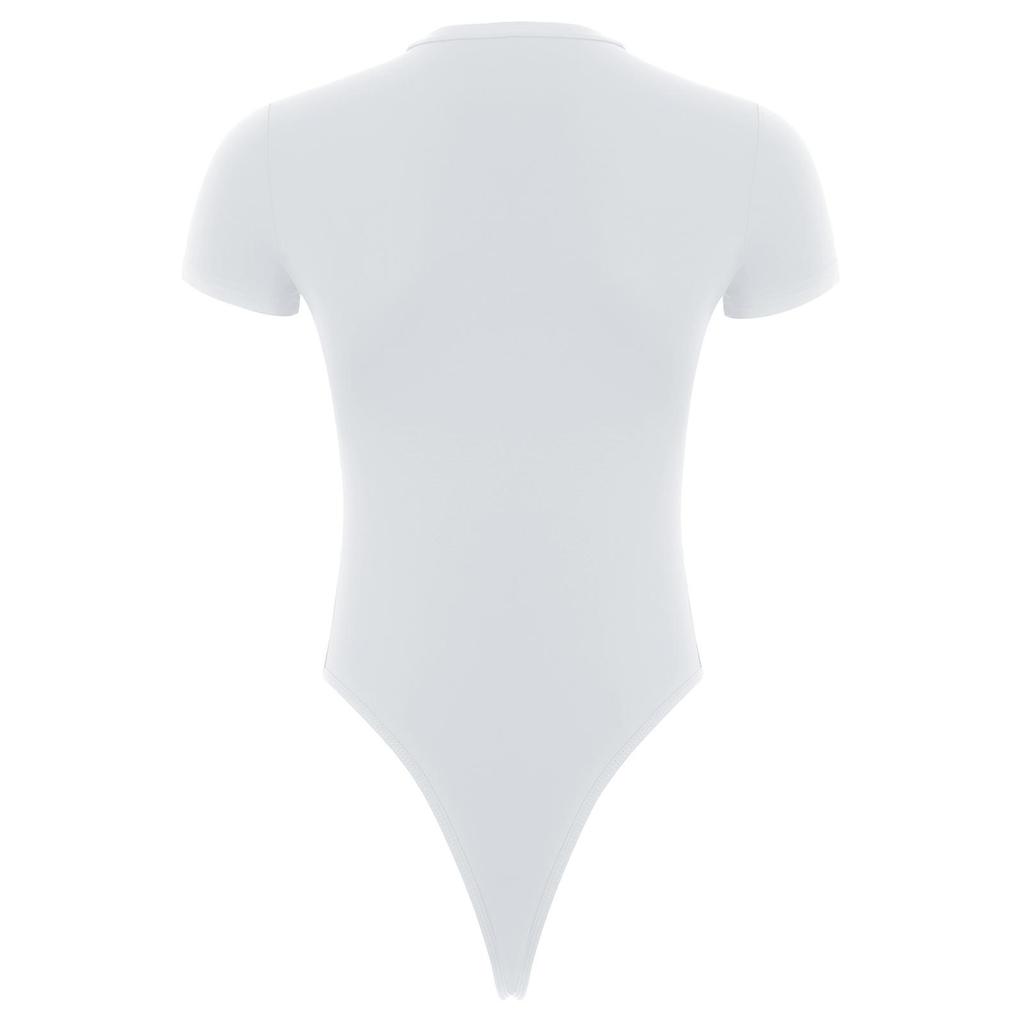 Men's One Piece Thongs Bodysuit Short Sleeve Button Crotch Shirt Leotard Snappies Rompers Jumpsuit