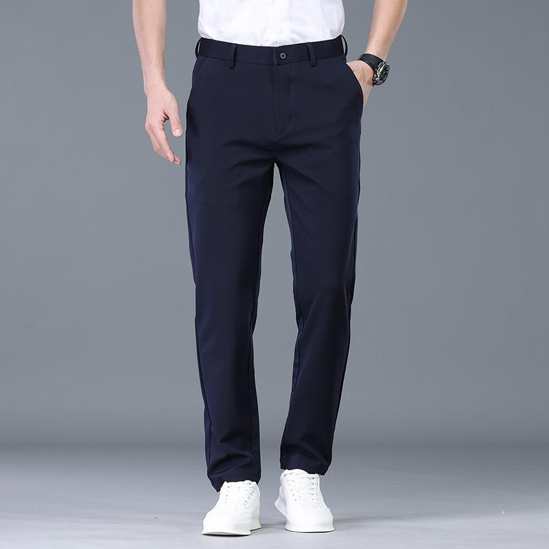 Spring New Style Micro-stretch Slim Light Business Men's Trousers Versatile Personality Straight Pants Men