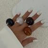 Vintage Irregular Smooth Resin Plastic Ring for Women, New Trend Bohemian Geometric Ring, Aesthetic Party Jewelry