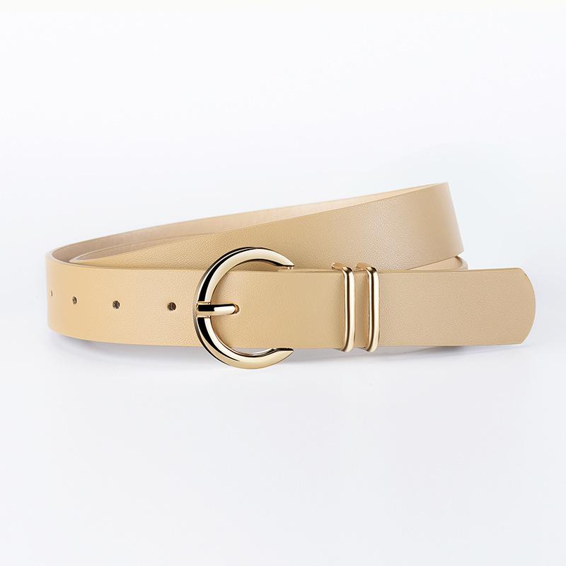 European & American Women's Round Buckle Fashion Waist Belt for Jeans - High-End, Versatile, Simple & Stylish Pin Buckle Pants Accessory